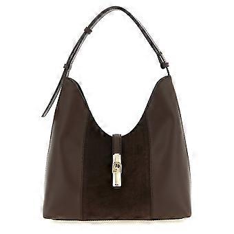 Furla Brown Calfskin Shoulder Bag