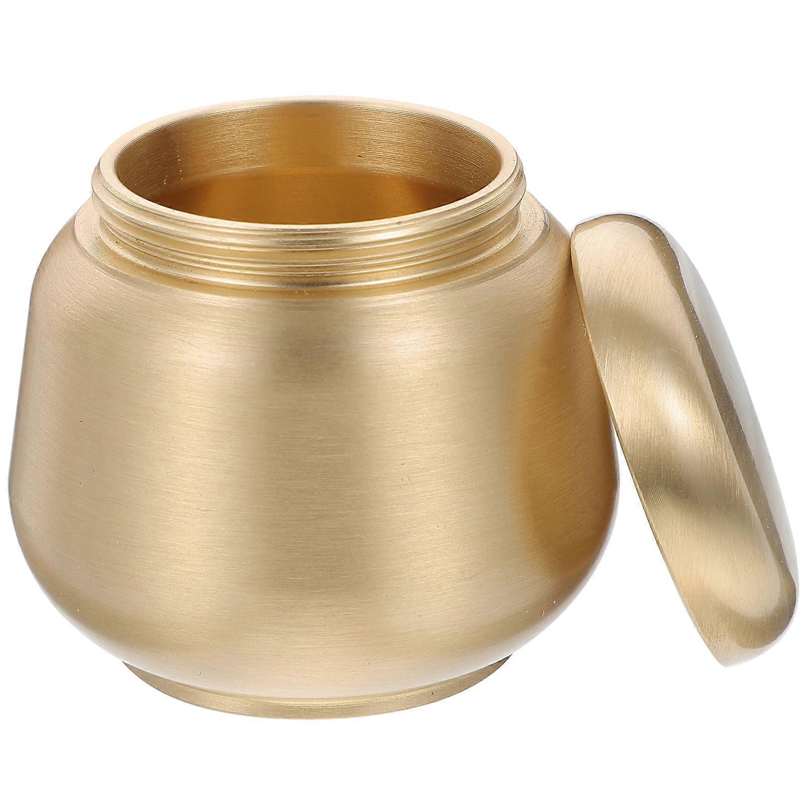 Golden Brass Tea Container for Storage Use Multi-Function Sealed Jar