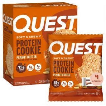 Quest Protein Cookie Pack, Peanut Butter, 4 ea