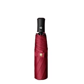 Windproof Compact Automatic Folding Umbrella, QuickDry Waterproof Canopy, Lightweight Red Travel Size