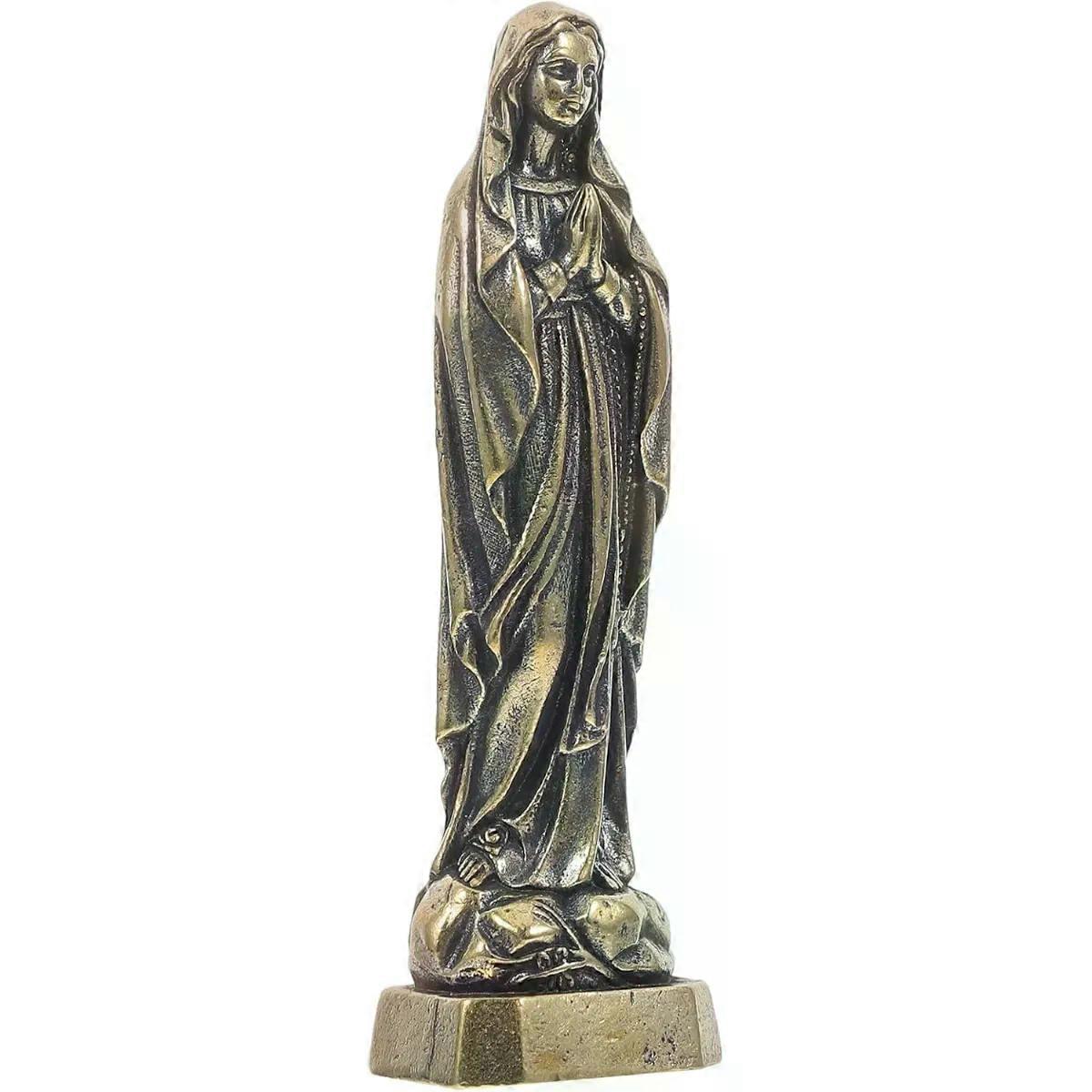 Brass Mary Statue Solid Brass Vintage Decorative Figurine