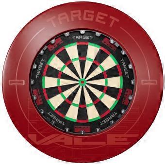 Dartbord met rode rand, steel-tip dartbord | Hoogwaardig sisal, moderne nummering, dunne draad