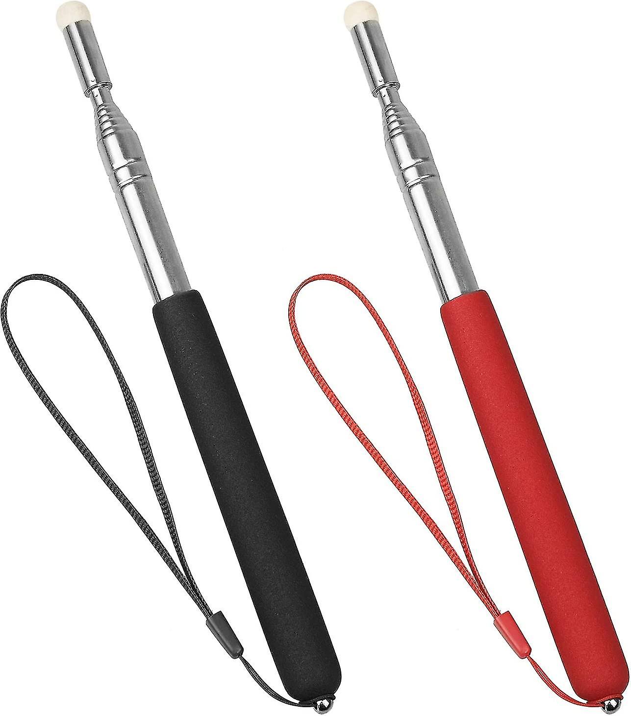 Telescopic Teacher Pointer 2 Pieces 100cm Retractable Teaching Pointer Extendable Handheld Moderator Pointer With Lanyard For Classroom Whiteboard Tea