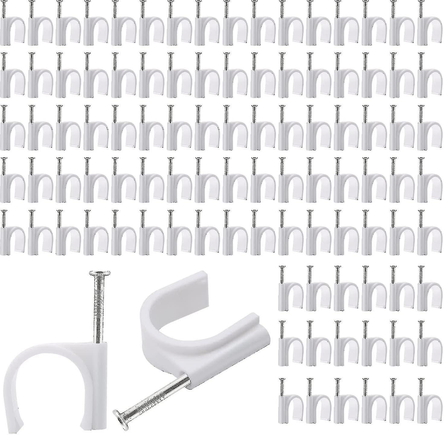 100pcs Half Clamp J-hook With Nail, J Clamps For 3/4" Tubing Pipe Support, Wire And Cable Fixing