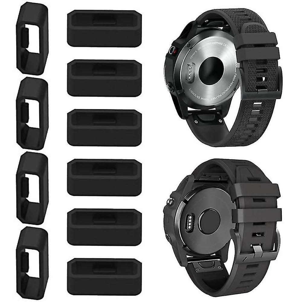 10pcs Watch Band Ring 18/20/22/26mm Soft Silicone Replacement Watch Strap Buckle Loop Holder Retainer Compatible Garmin Fenix 6x 6s