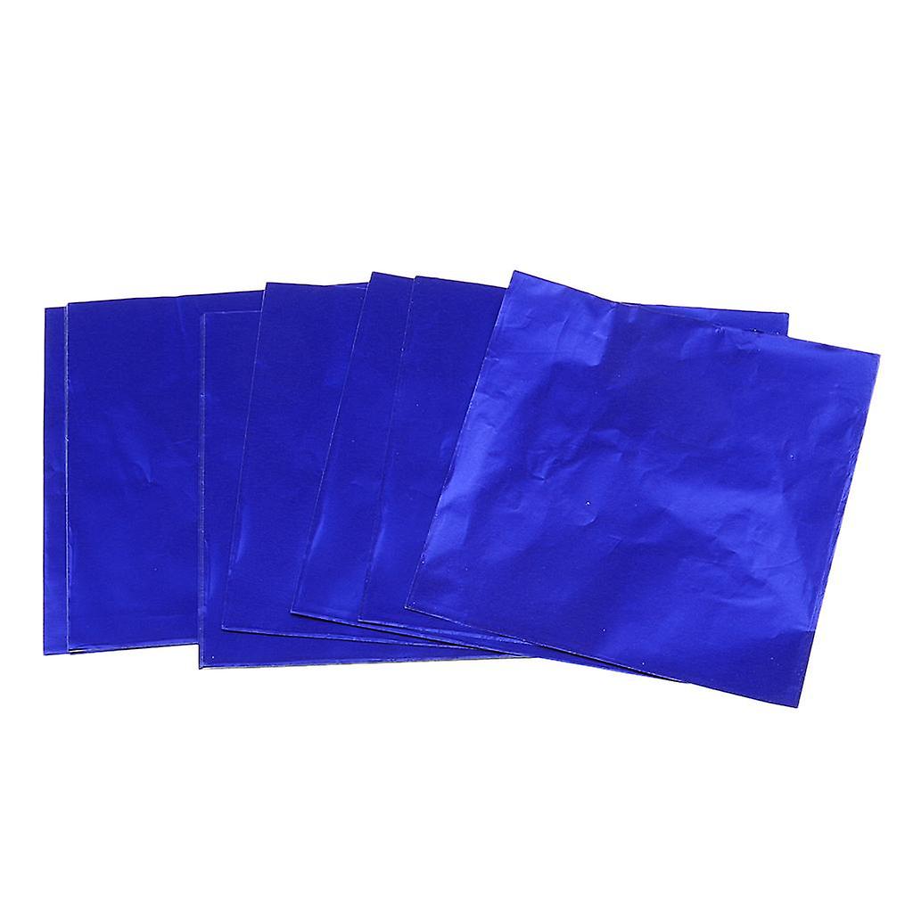 100pcs Foil Wrappers Package for Sweets Candy Chocolate Lolly Art Dark Blue