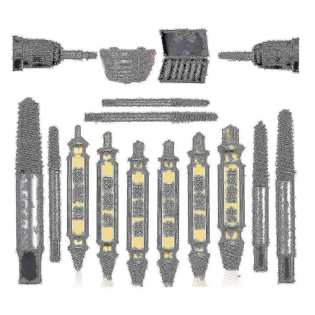 12 Pcs Damaged Screw Extractor Set, For Thread Broken Stud, Screw, , Water Pipe, Easy Take Out