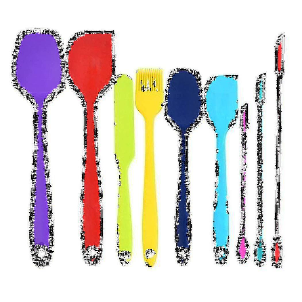 9 Pack Silicone Spatula Set, Kitchen Utensils For Baking, Cooking