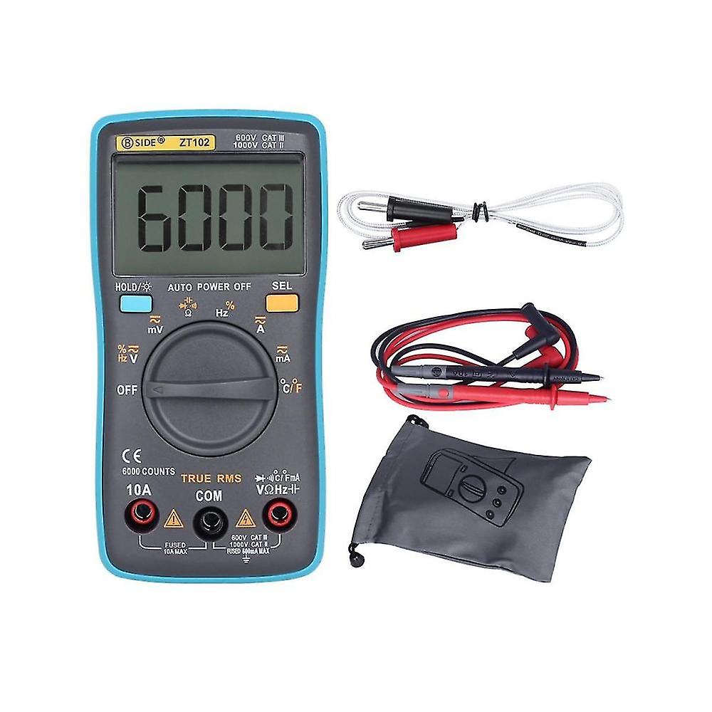 Zt102 Multimeter Digital Multimeter 6000 Counts Ac/ Current Tester Voltmeter Ammeter Frequency Met
