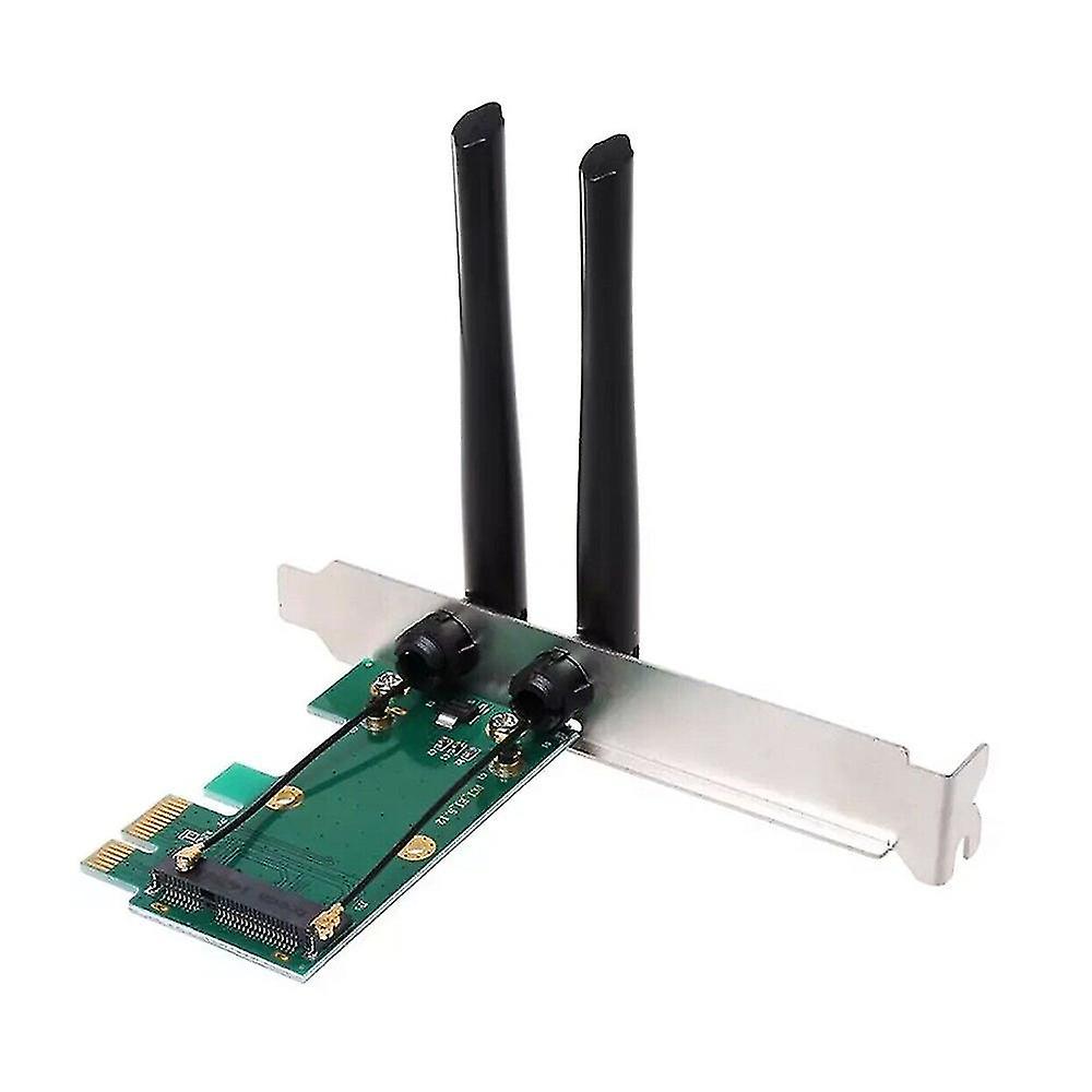 Wireless Card Wifi Mini Pci-e Express To Pci-e Adapter With 2 Antenna External For Pc