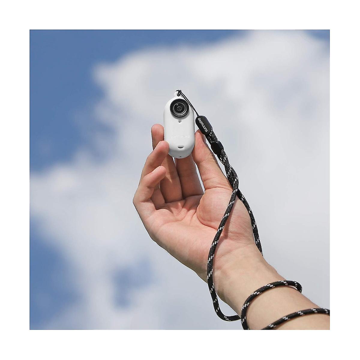 for Shadowstone GO3 Silicone Case Thumb Camera Lens Cap Protective Case with Lanyard, White