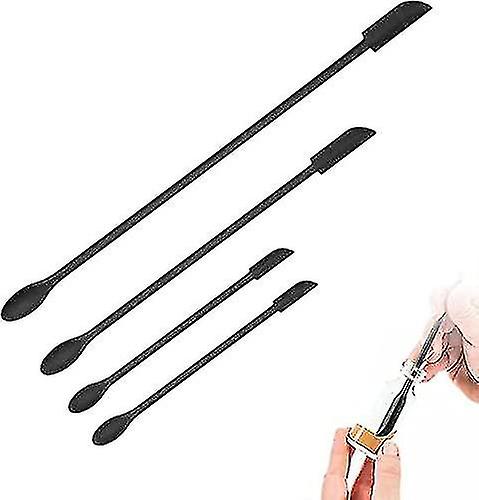 Mini Silicone Spatula,makeup Spatula 4 Pack,small Rubber Spatulas For Makeup, Spatula Set For Skinny Openings-for Jar,kitchen Bottles,cosmetic,black