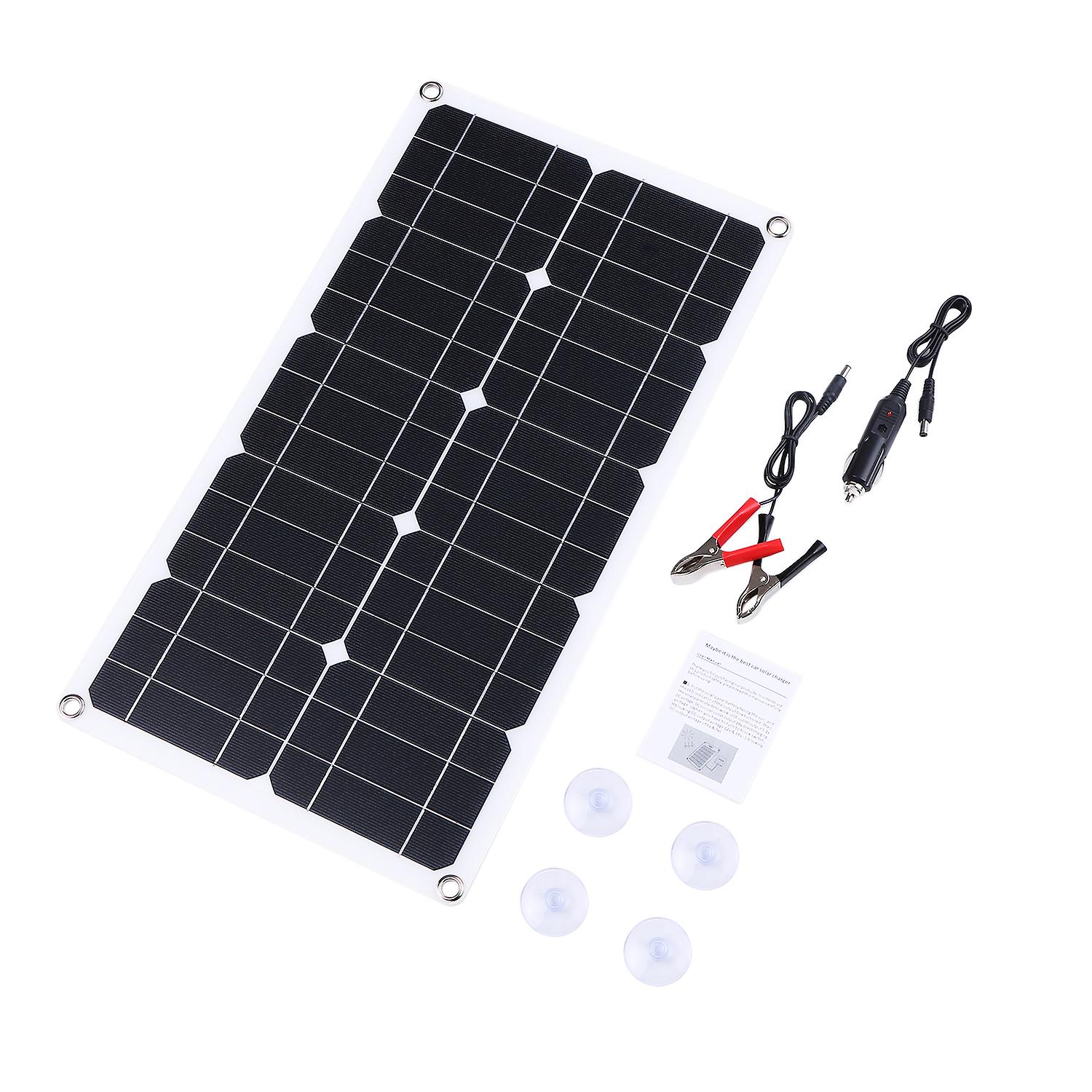 50w Dc 9v/18v Flexible Solar Panel With 30a L-ed Display Controller Kit Set