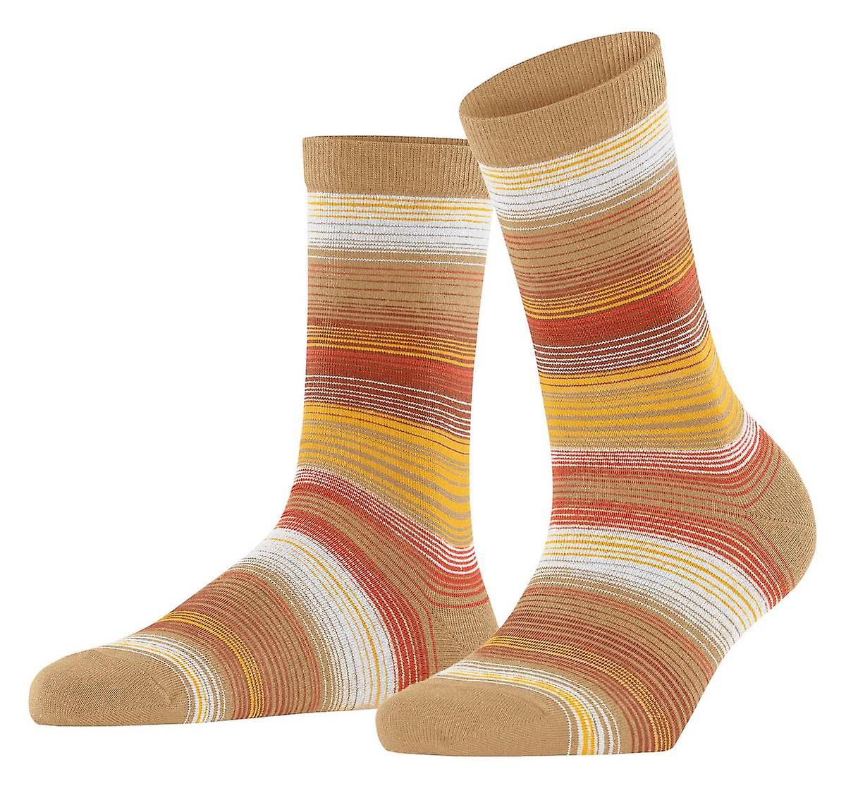 Burlington Stripe Socks - Toffee Beige
