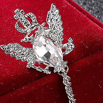 QLEUIFT Lot De 2 Broches Tête De Loup Chaîne Longue – Épingles Col Et Revers Argentées Style Rock