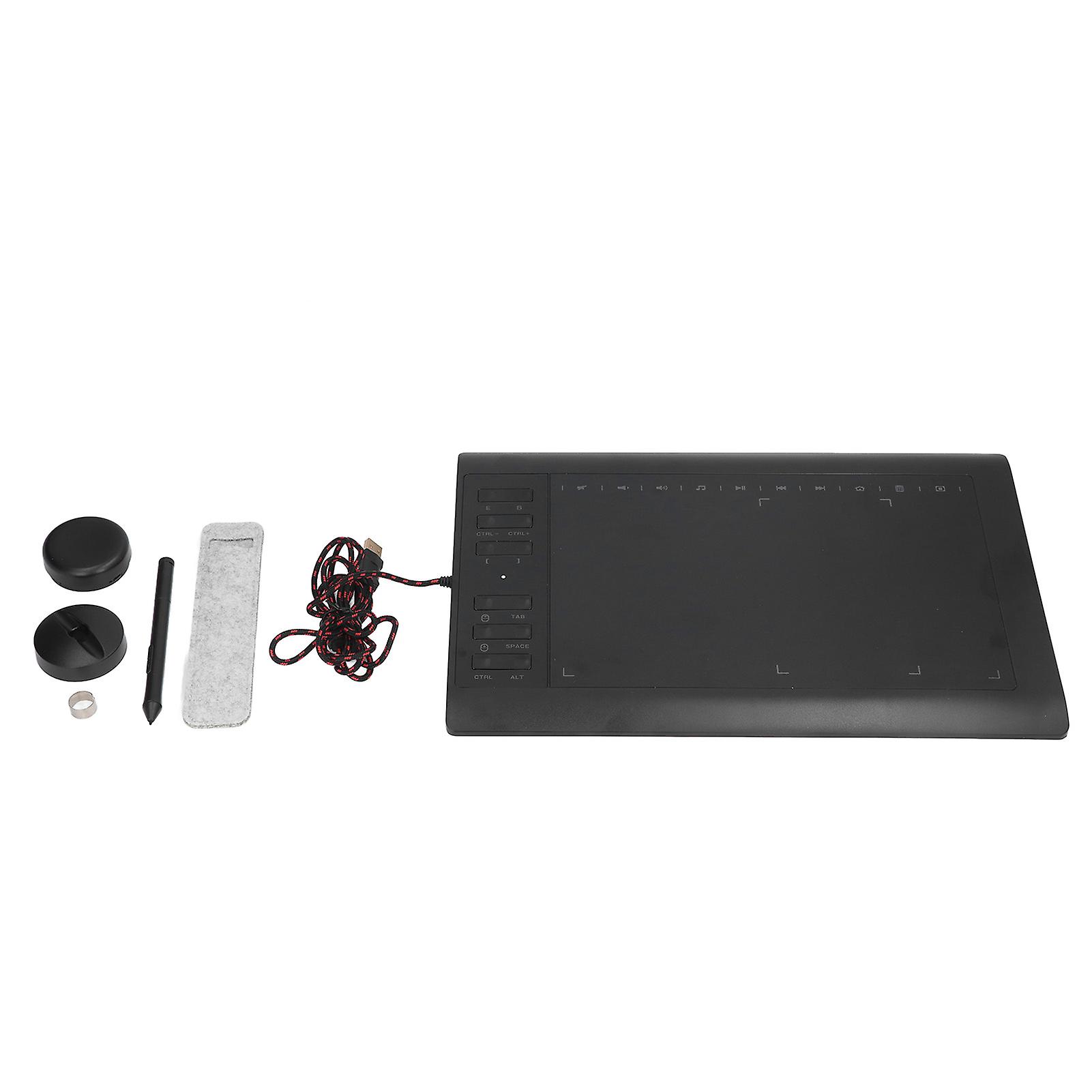 Graphics Drawing Tablet 233PPS 5080LPI 8192 Level Pressure Sensitivity Graphics Tablet for Desktop Laptop Mobile Phone Black