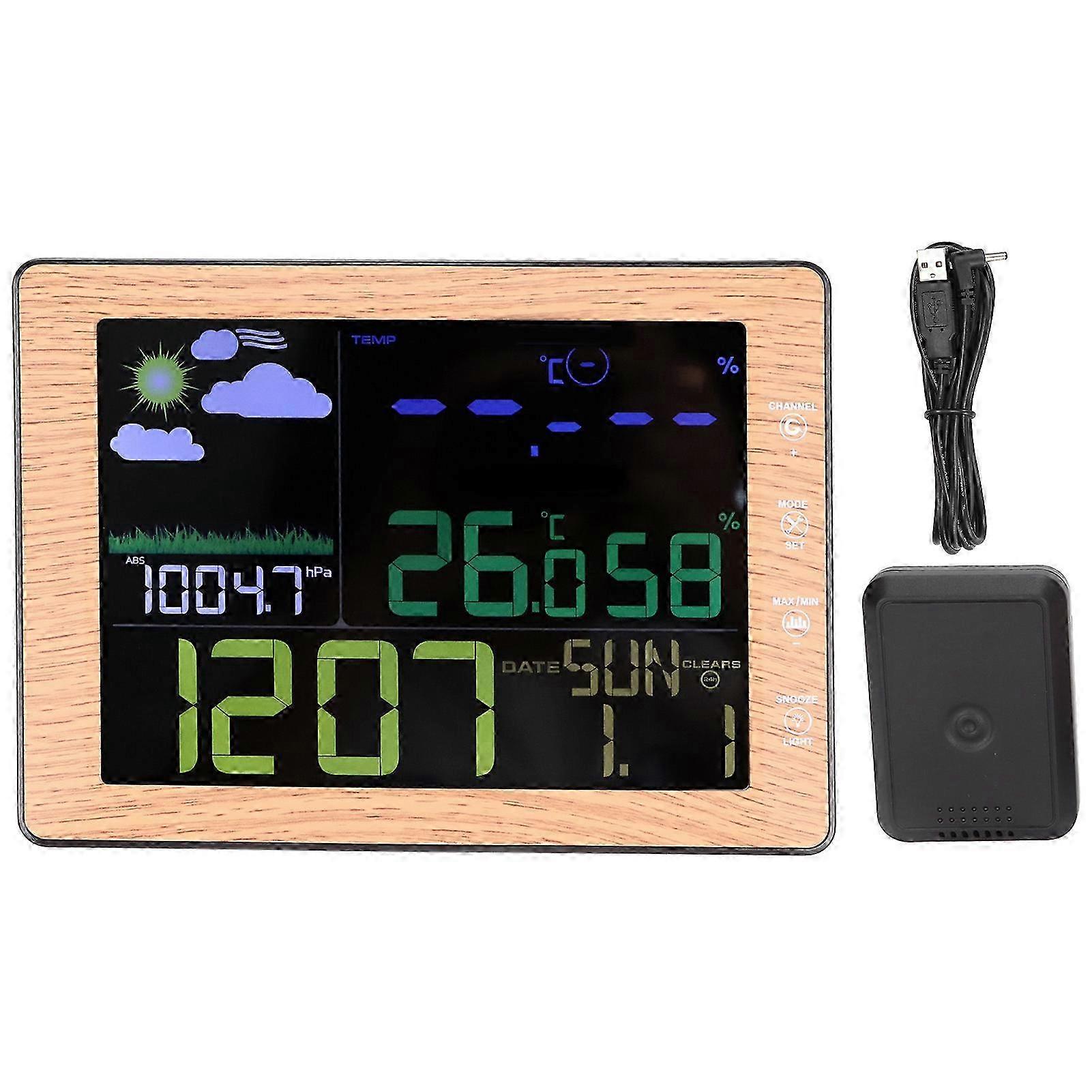 Digital Wireless Weather Station WiFi Color Screen Weather Monitor Indoor Outdoor Temperature Humidity with Sensor