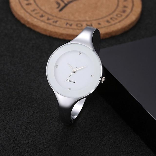 2 PCS Women Simple Style Alloy Thin Strap Quartz Watch