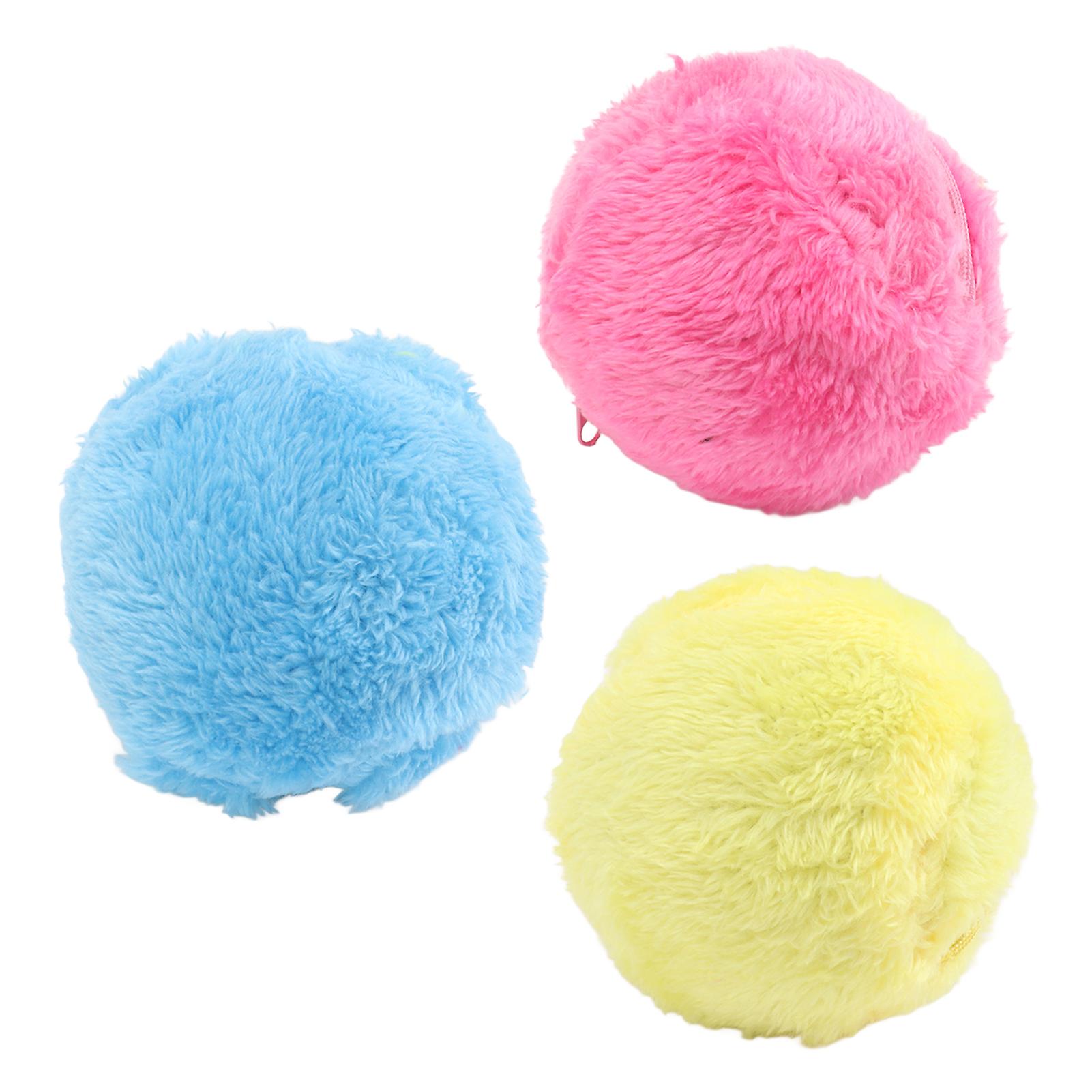 Automatic Rolling Ball Floor Cleaning Attract Attention Pet Interactive Roller Ball Toy with Plush Cover 