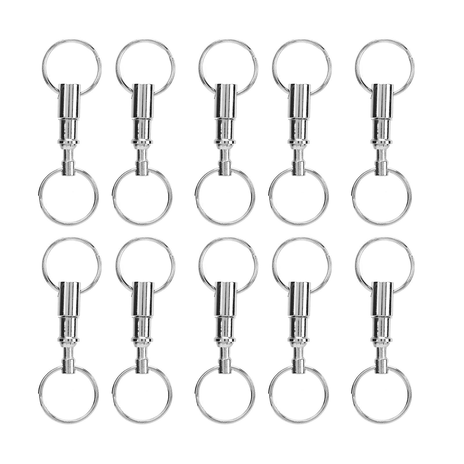 Quick Release Pull Apart Keychains, Premium Carbon Steel With Slippy Surface, Suitable For Frequent Separation Of Key Sets And Diy Hanging Crafts