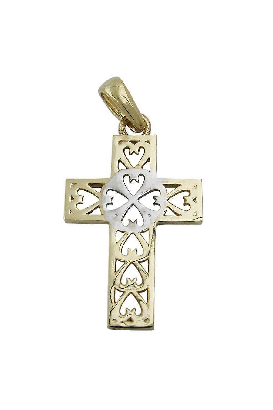 Pendant Cross Two Tone 9k Gold - Gl431300