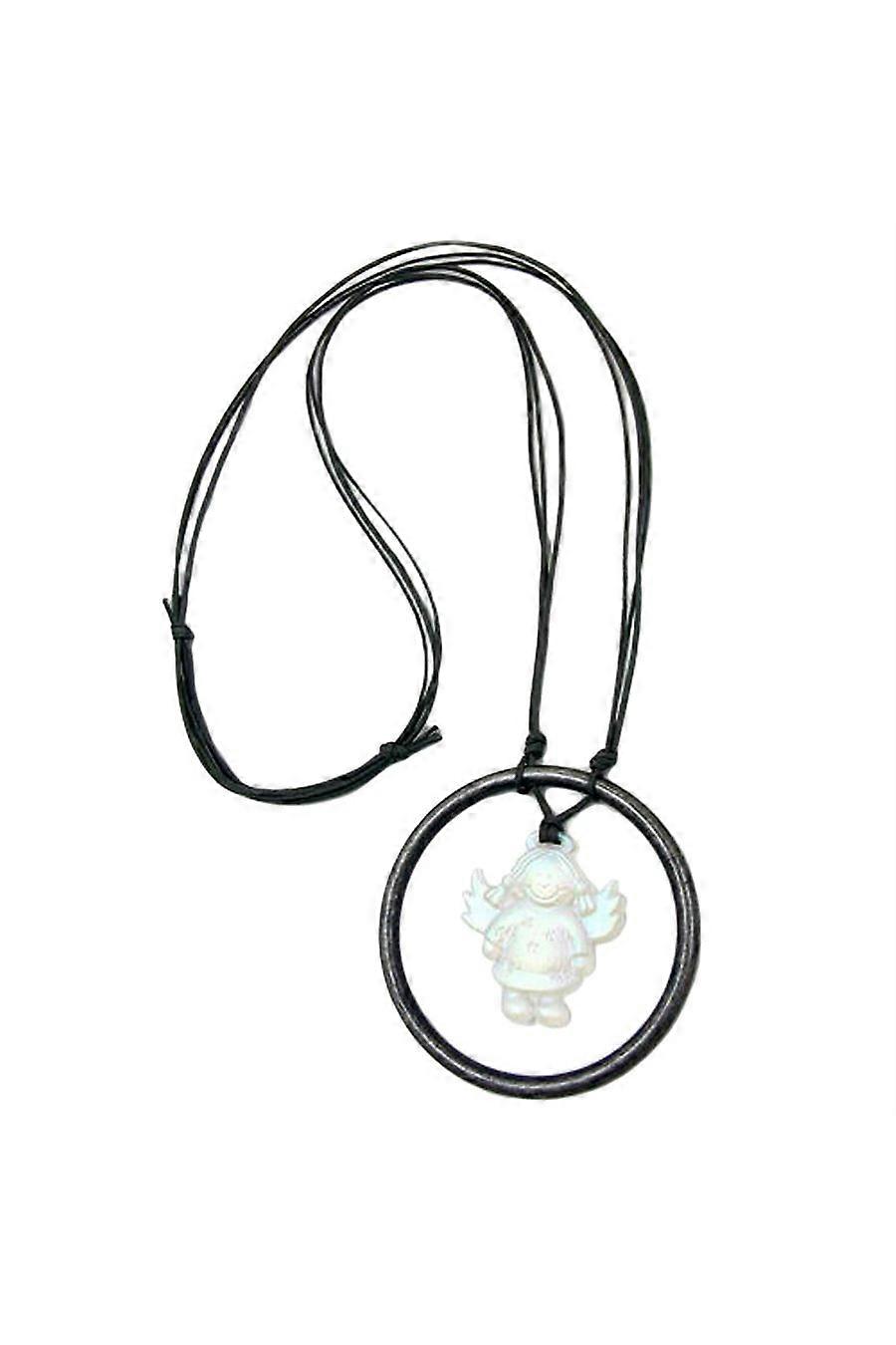 Necklace Angel In A Ring Grey 90cm - Gl02081