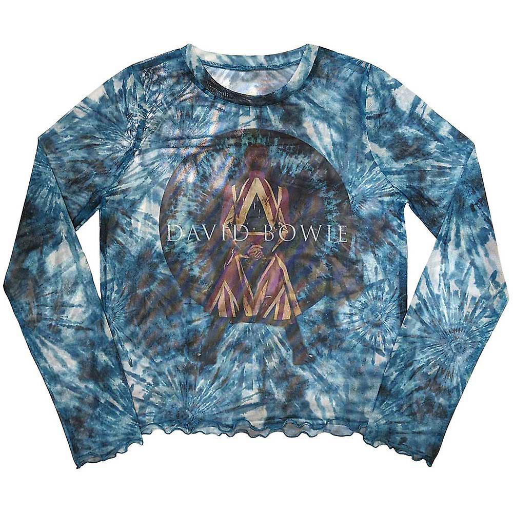 David Bowie Live And Well Long Sleeve Mesh Crop Top