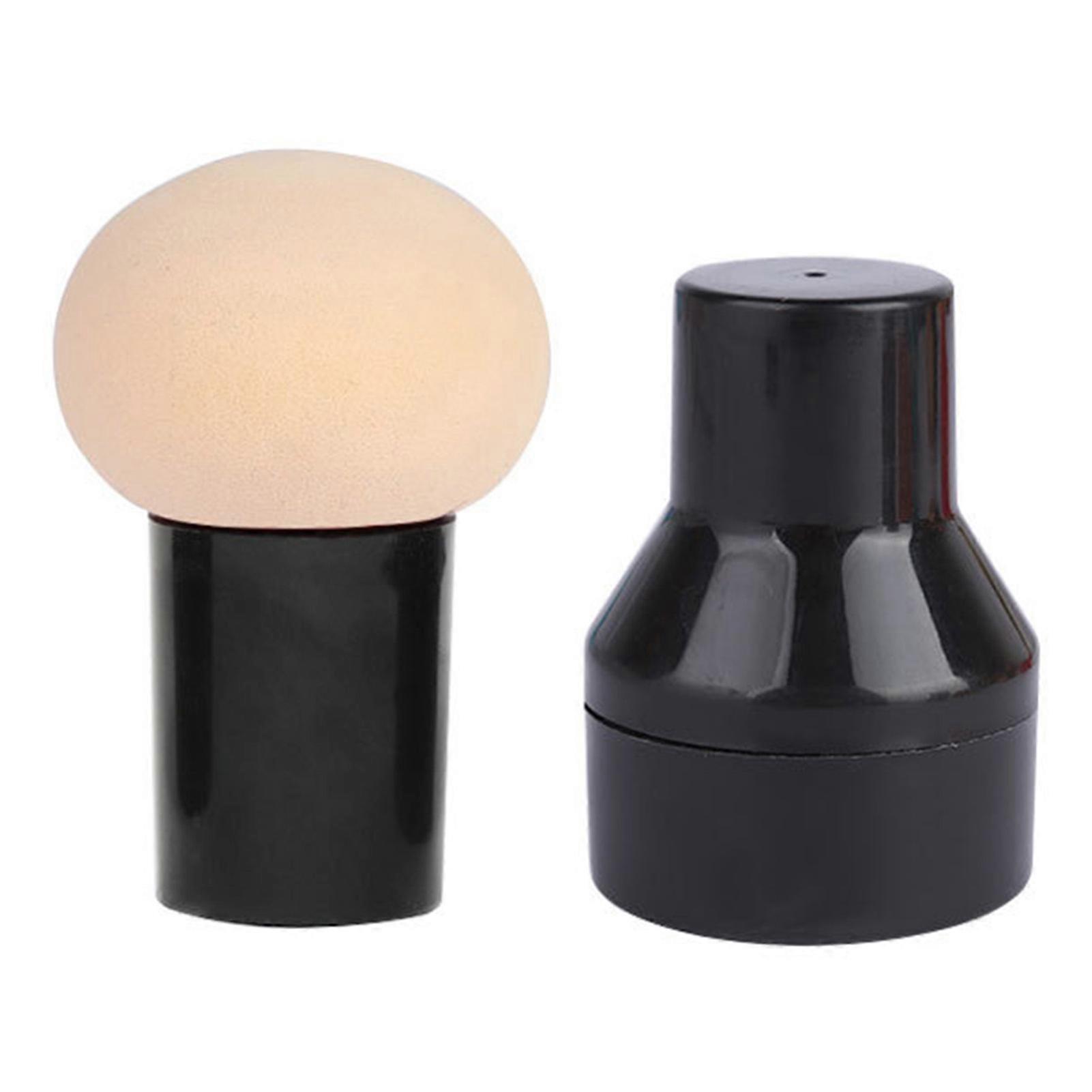 Éponge de maquillage en forme de tête de champignon, douce et rebondissante, avec poignée, couleur chair, pour usage humide et sec