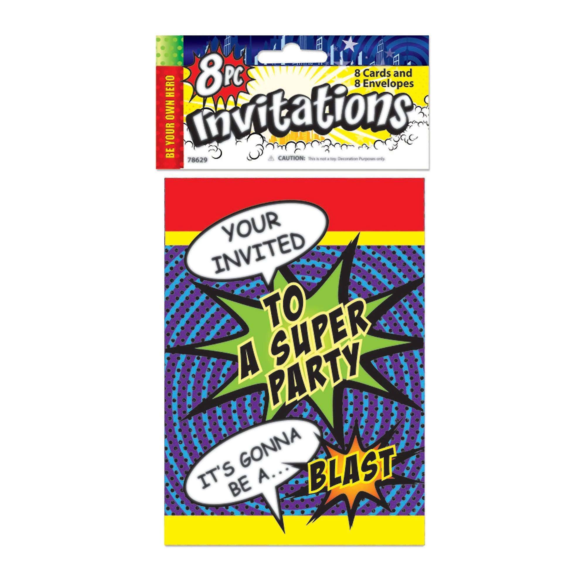 Super Hero Party inviterer X78629
