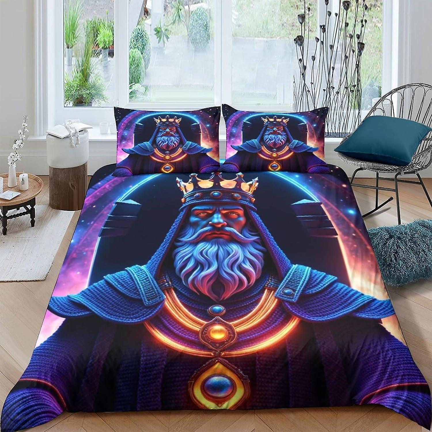 ZELLART Zeus Duvet Cover 3D Printed Cartoon Characters 3 Piece Set Quilt Covers Soft Microfiber Bedding Set with Pillowcase Double
