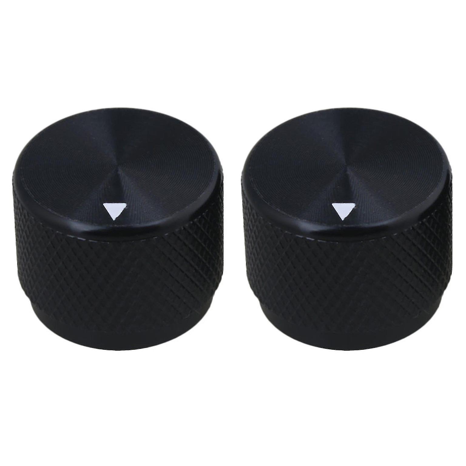 Black Electric Guitar Potentiometer Volume Tone Rotary Knobs Set Of 2