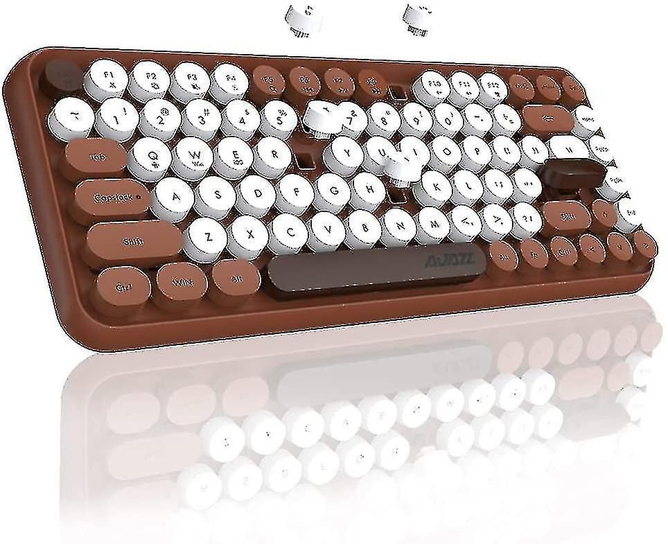 Bluetooth Typewriter Keyboard with Retro Round Keycaps