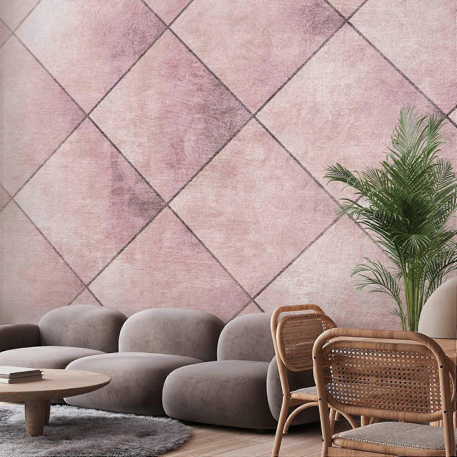 Self-adhesive Wall Mural - Perfect cuts - uniform geometric pattern in tiled pattern with pattern