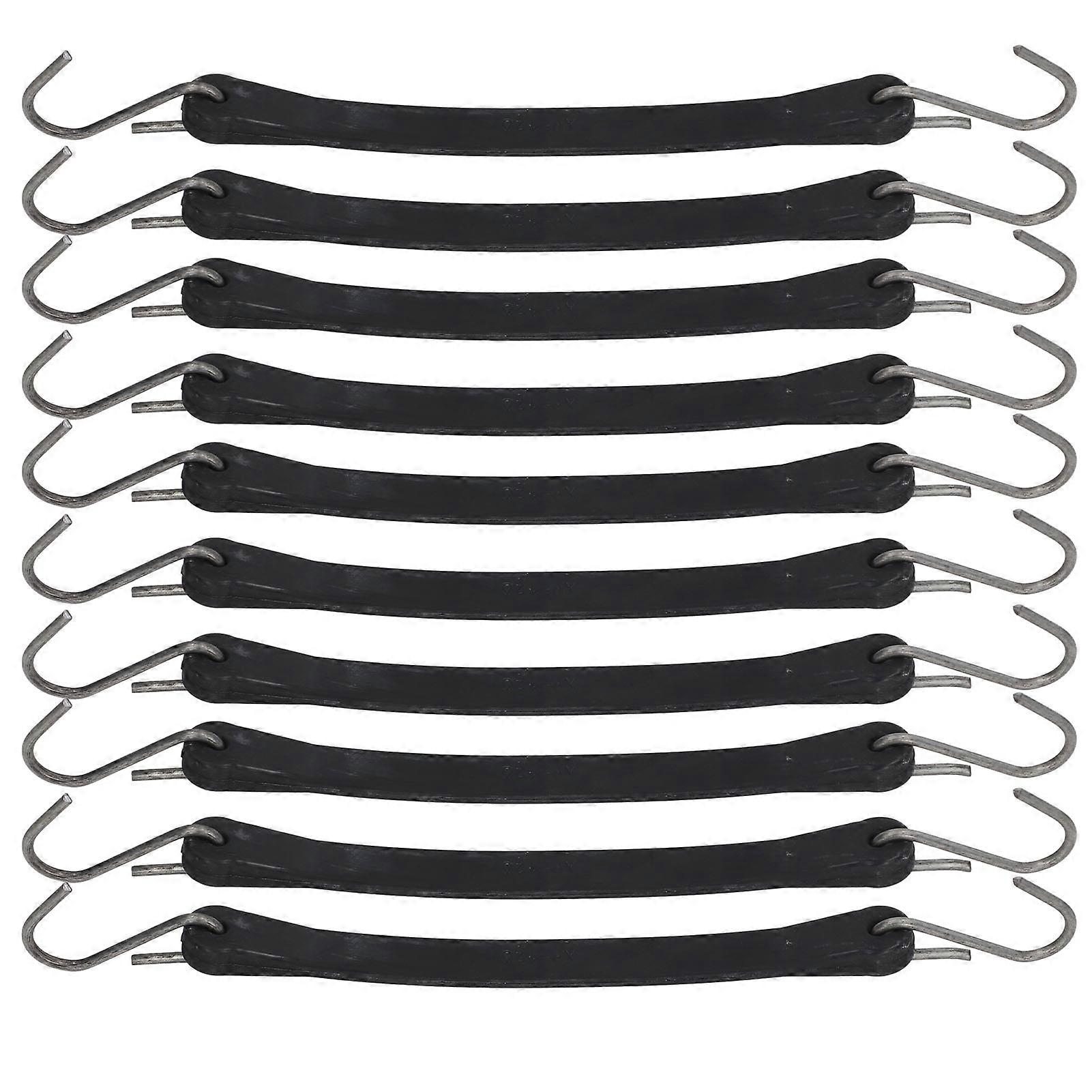 10 Pcs Truck Tie Down Cord 10in Heavy Duty Motorcycle Trailer Tow Rope Bungee Cord Tarp Straps with Hook NO.07355