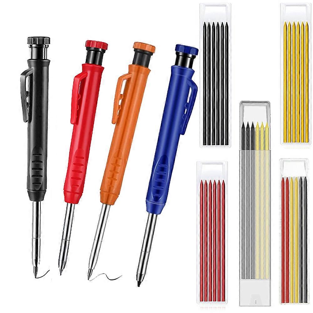 Solid Carpenter Pencil Set Woodworking Tools Mechanical Built-in Sharpener For Scriber Wood Floor Metal Marking Drawing Tool