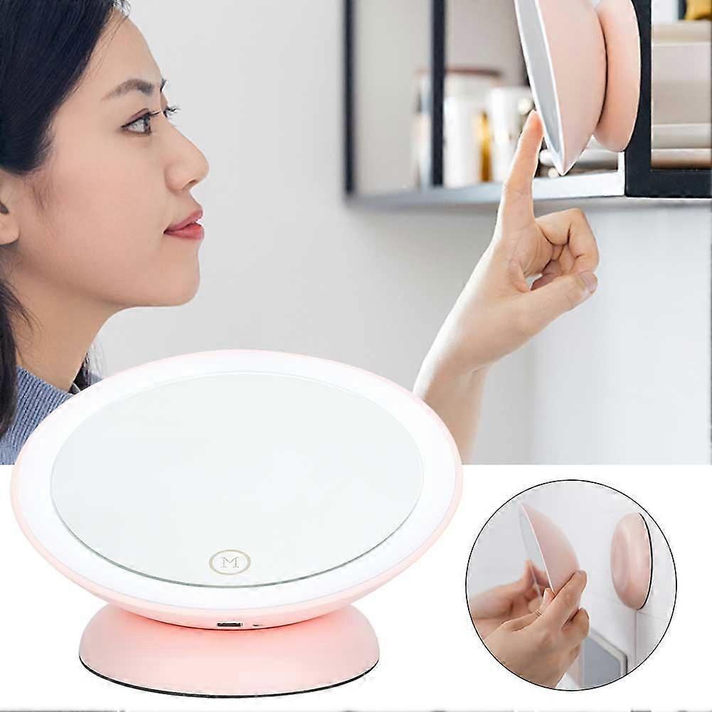 1Pc Portable Folding 6500K LED 360  Adjustable Desktop Bedroom Simple Makeup Mirror USB/Battery Mirror Home Travel Makeup Mirror