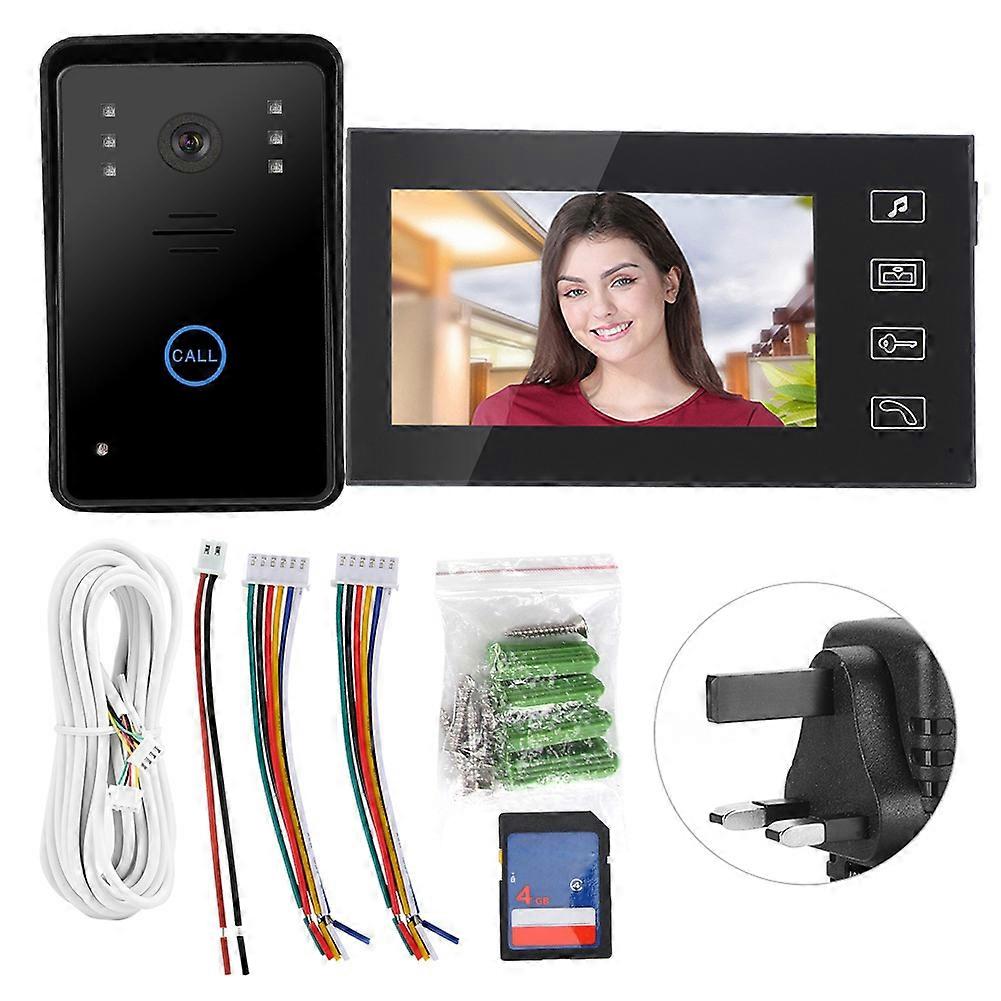 7in Tft Video Photo Camera Doorbell Home Security Intercom Access System 110-240v (uk)