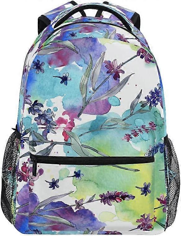 حقيبة ظهر مدرسية للطلاب أرجواني لافندر ألوان مائية كلية حقيبة ظهر كمبيوتر محمول حقيبة ظهر أعمال سفر حقائب كتب كمبيوتر للبالغين في سن المراهقة