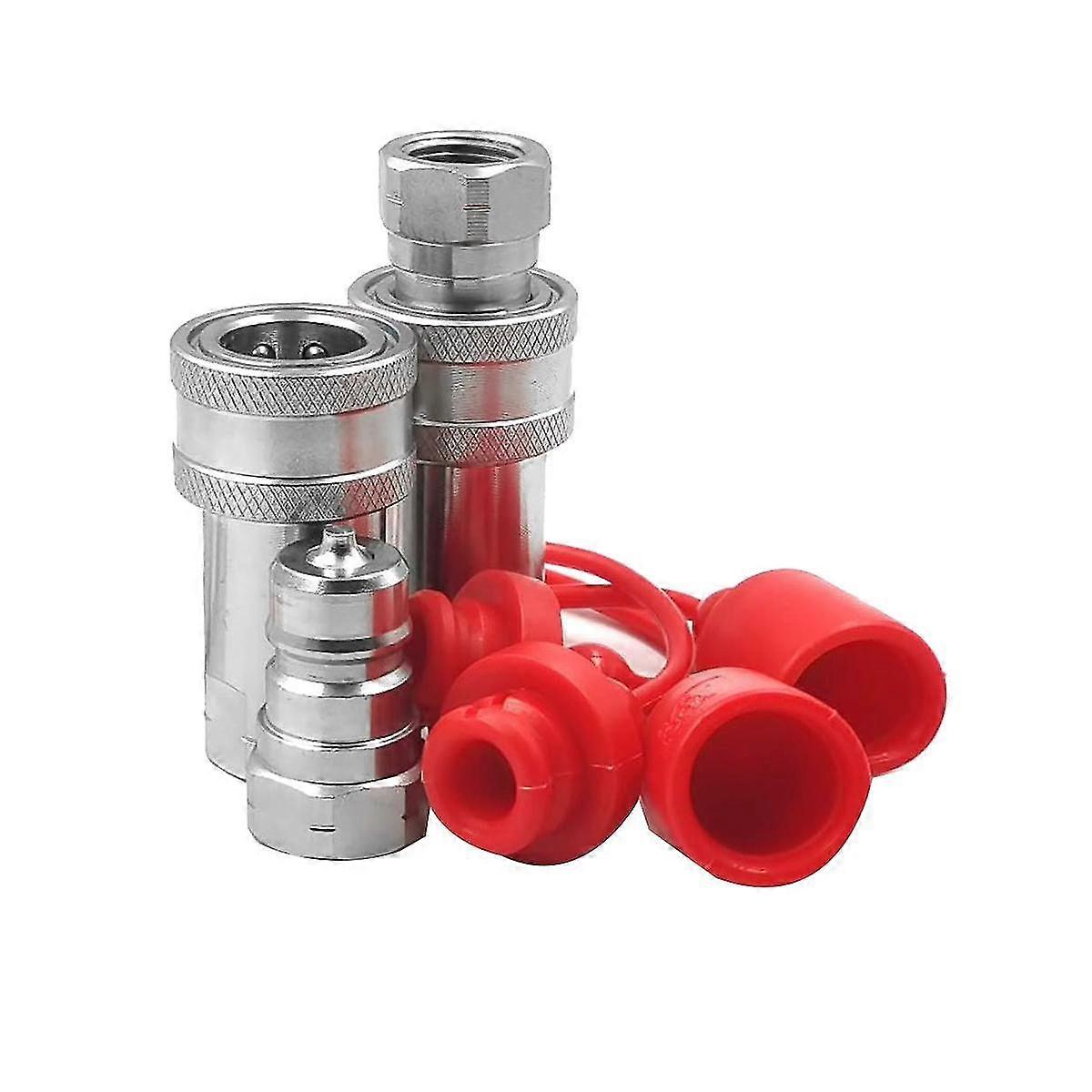 3/8inch Npt Thread Iso7241-1a Hydraulic Quick Disconnect Coupler Set With Dust Cap