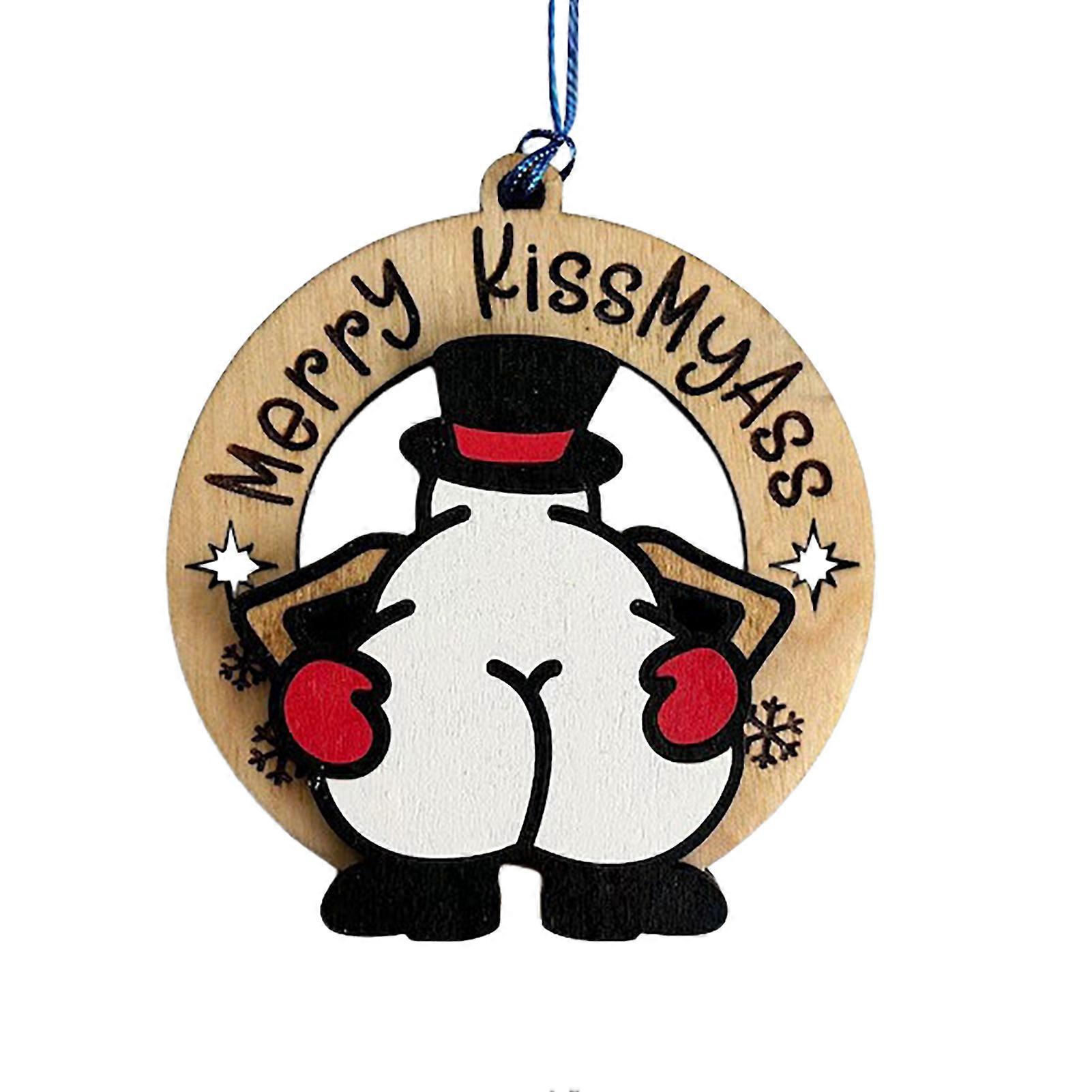 Christmas Hanging Ornaments Handmade Wooden Santa Claus Reindeer Snowman Pendant for Xmas Tree Decoration