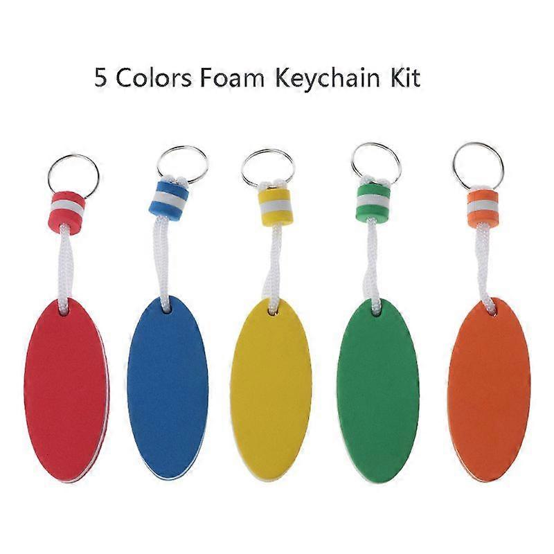 Delicate 5 Colors Oval Shape Key Ring Foam Floating Keychain for Backpack Bags