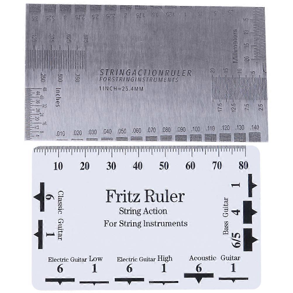 2pcs String Action Gauge Guitar Ruler Measuring Tool String Action Ruler for Guitar
