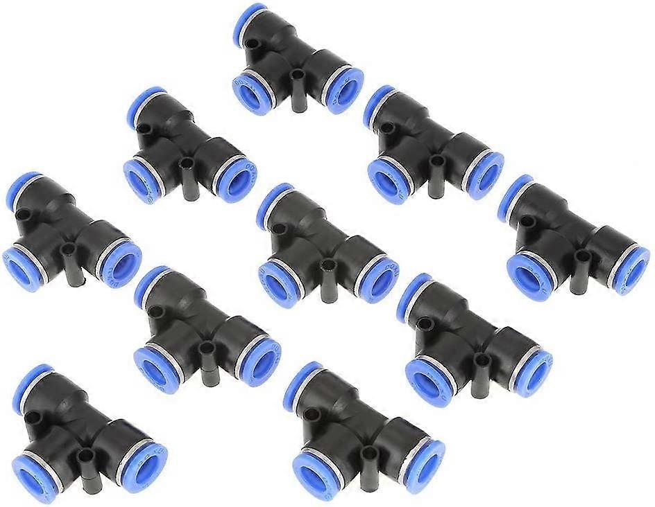 10 pcs 10mm 3/8 T Style One Touch Fittings Push in Pneumatic Connector Air Line Quick Fittings