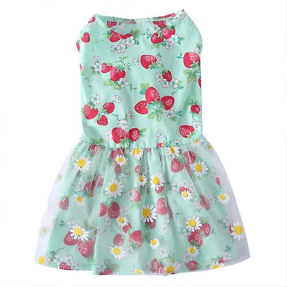 Färg Flower Print Hundkläder Hundkläder Hundkläder Sommar Xzd316 Ljusgrön Xs