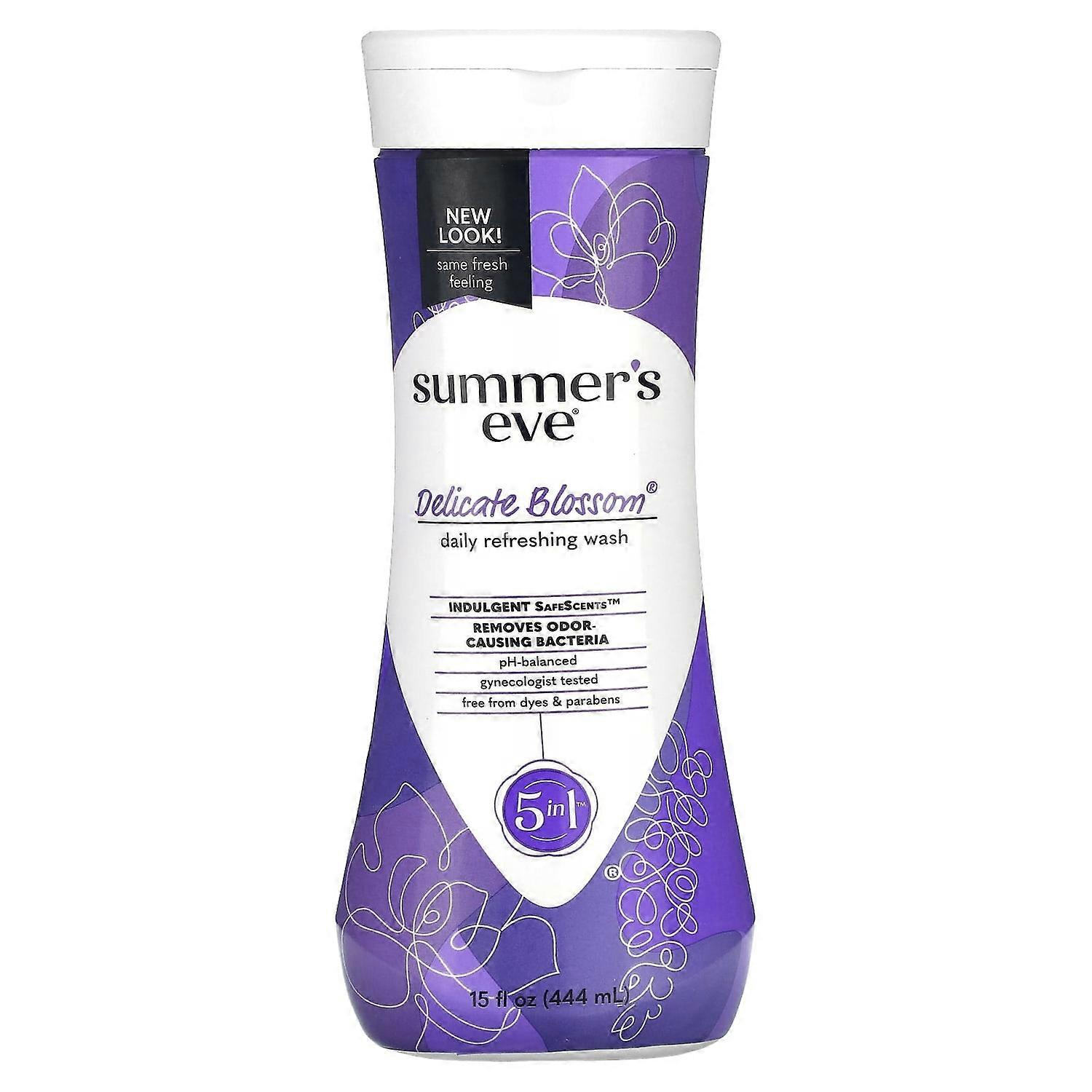 Summer's Eve, 5 in 1 Daily Refreshing Wash, Delicate Blossom, 15 fl oz (444 ml)