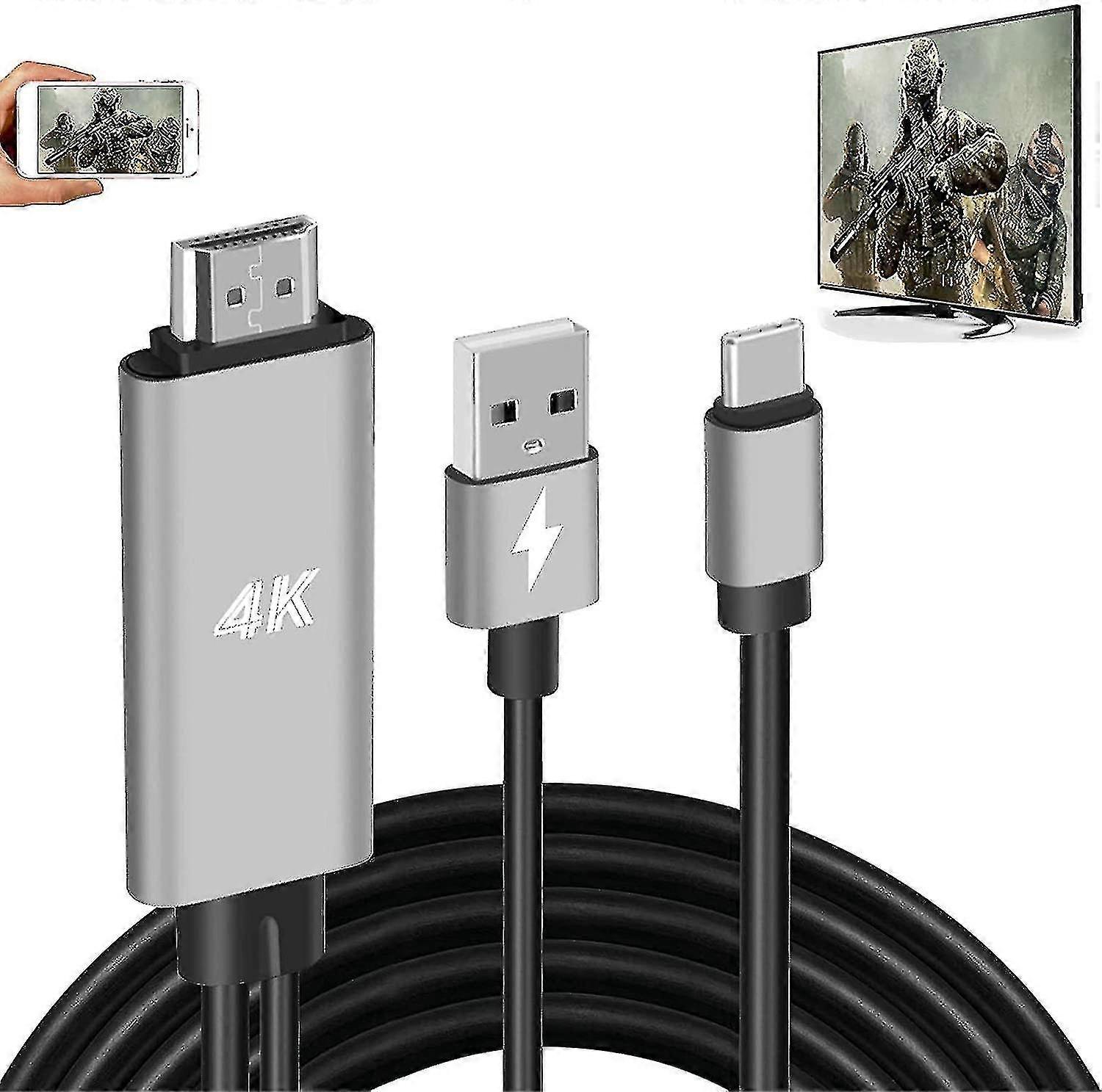 מתאם Hdmi Usb Type-c כבל Mhl 4k Hd וידאו כבל המרה דיגיטלית