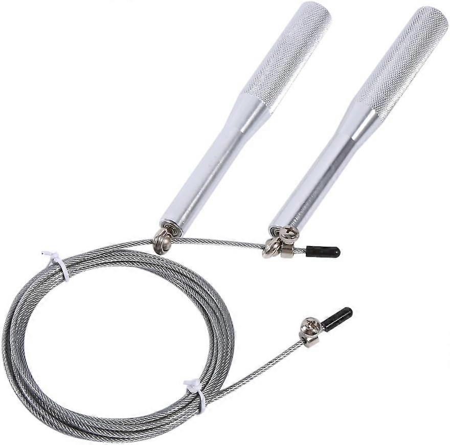 Skipping Rope, 3M Aluminum Alloy Speed Steel Skipping Rope Wire Speed Skipping Rope, Double Shake Exercise, Crossfit, Boxing, Exercise (Silver)