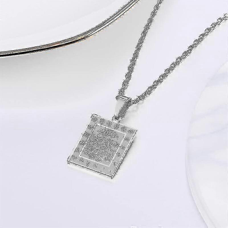 925 Sterling Silve Alcorão Ayatul Kursi Colar pendente de charme - 20 Polegadas