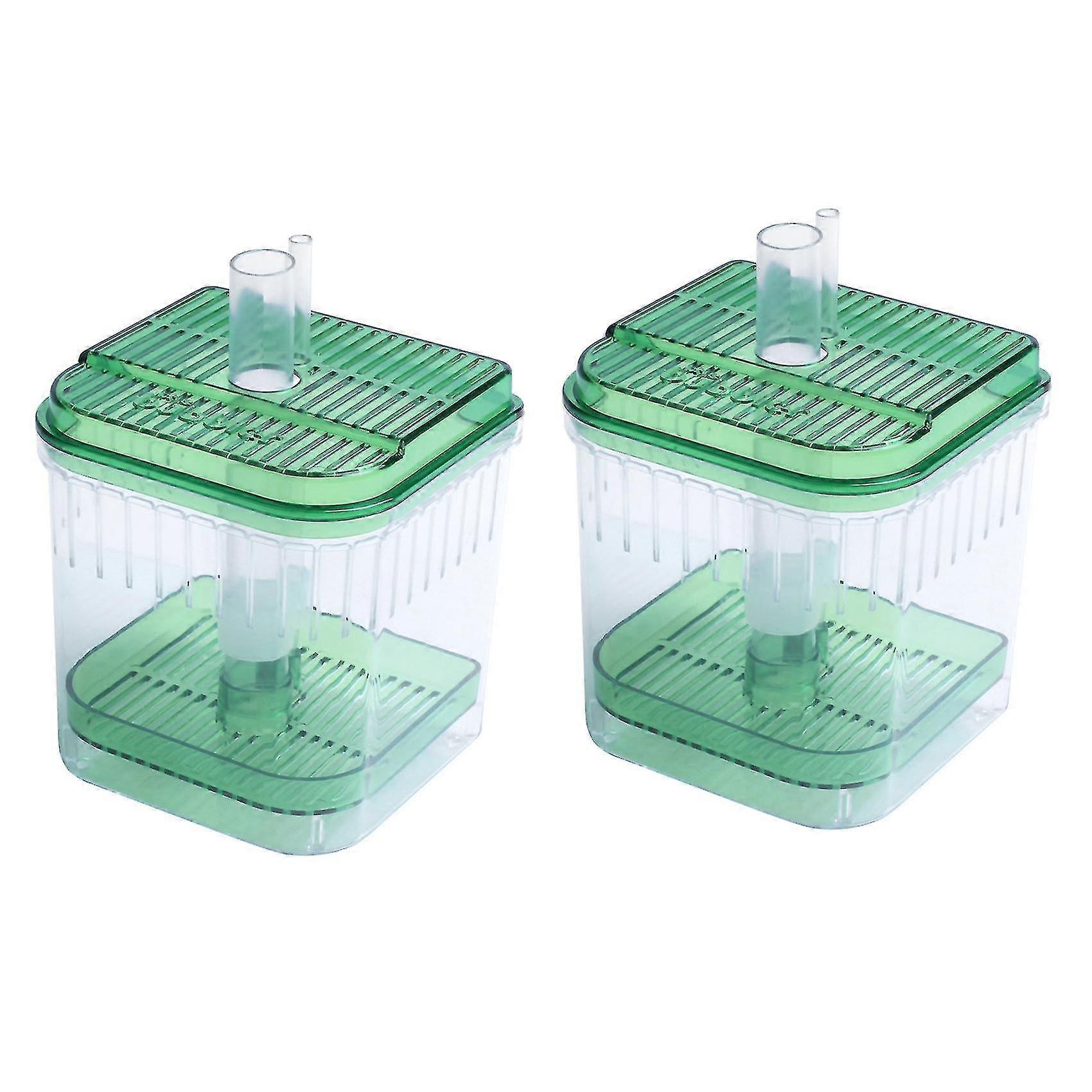 2x Square Tank Aquarium Filter Bottom Box Transparent