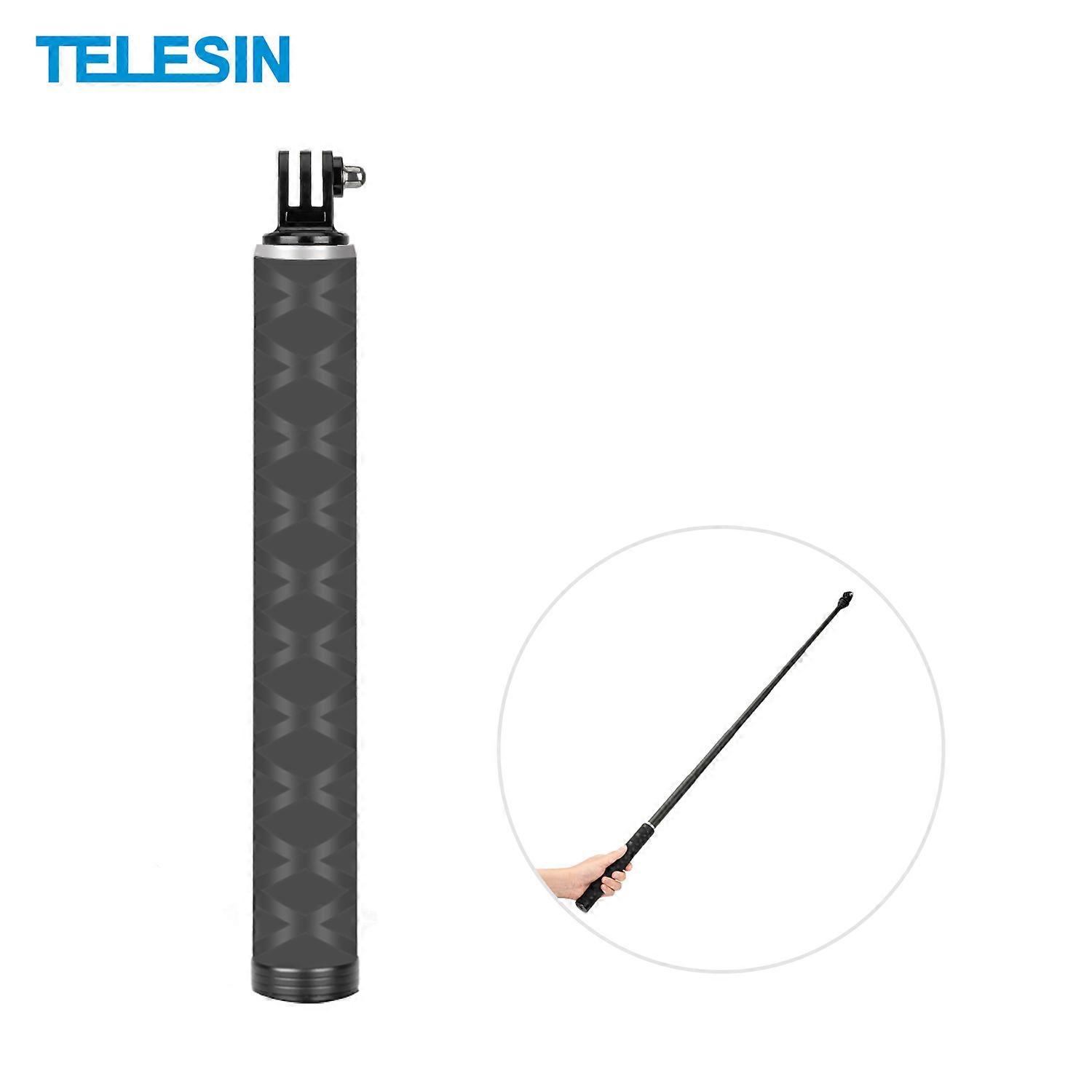 TELESIN Extendable Selfie Stick Rod Pole Carbon Fiber Material Compatible with GoPro Insta360 DJI Sports Action Camera as Invisible Selfie Stick Compa
